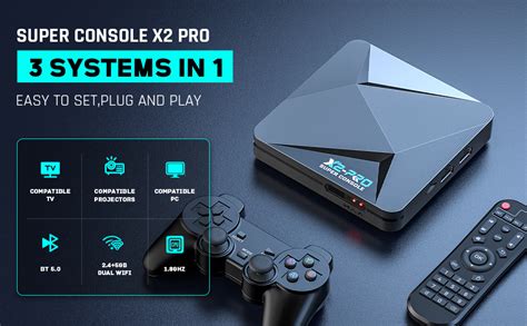 Screenshot van de EmuELEC interface op de Super Console X2 Pro met diverse retro games