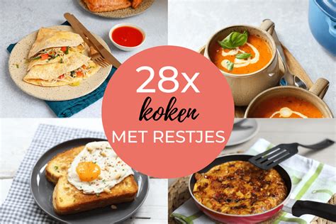 Illustratie die de principes van zero-waste koken visualiseert, met afbeeldingen van restjes die worden hergebruikt.