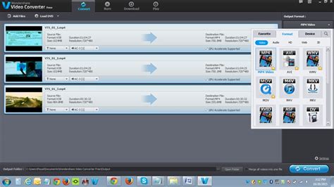 Screenshot van de interface van een video converter software die MP4 als uitvoerformaat toont