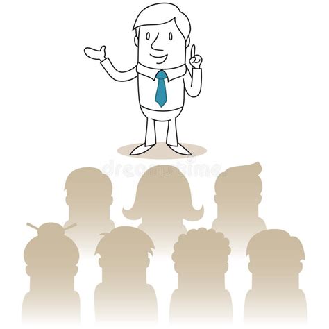 Illustratie van een persoon die zelfverzekerd voor een publiek spreekt