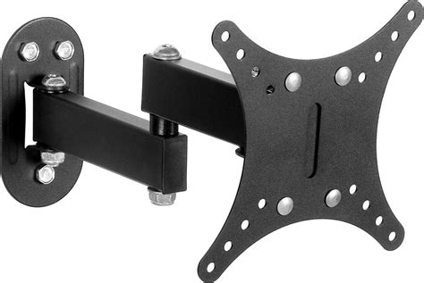 Illustratie van verschillende typen tv-beugels: vast, kantelbaar en draaibaar.