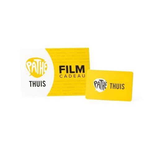 illustratie van een gepersonaliseerde Pathé Thuis cadeaukaart met logo en tekst