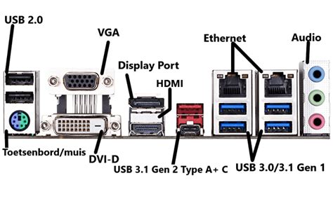 Overzicht van verschillende aansluitingen op de achterkant van een Blu-ray speler