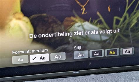Infographic die de stappen toont voor het instellen van ondertiteling op verschillende apparaten (smart TV, mobiel, tablet).