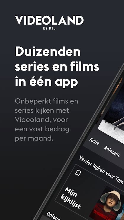 Screenshot van de Videoland app met een download-icoontje naast een filmtitel.