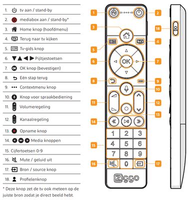 Afbeelding van een afstandsbediening met de Input/Source knop gemarkeerd