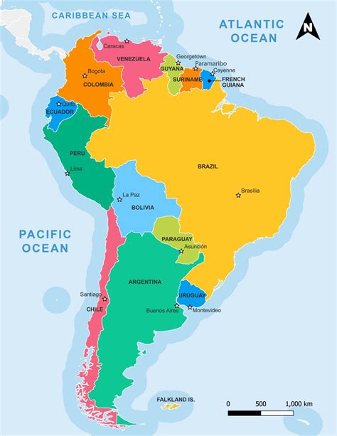 Een kaart van Zuid-Amerika met markeringen op Colombia, Suriname en Brazilië, de geboortelanden van enkele geadopteerden.