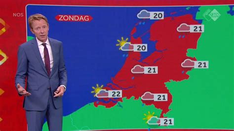 Thematische foto van een weerman die een weerbulletin presenteert