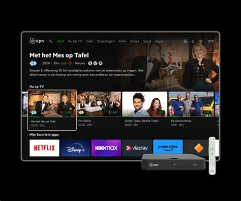 Overzicht van beschikbare apps via KPN TV+.