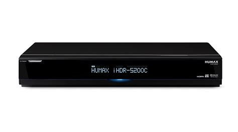 Illustratie van de Humax iHDR-5200C met zijn aansluitingen