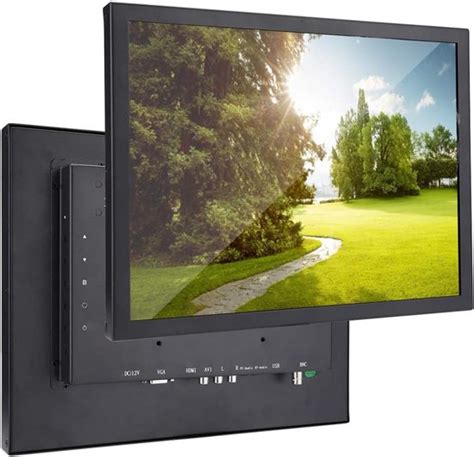 Illustratie van een moderne monitor met diverse aansluitingen, waaronder HDMI.