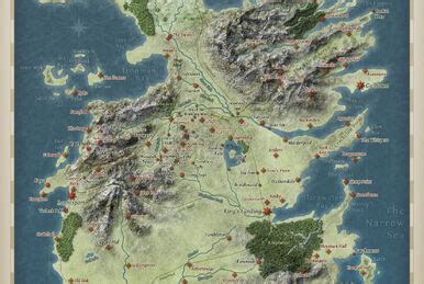 Kaart van Westeros met de Zeven Koninkrijken