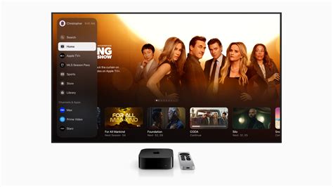 Een overzichtelijke interface van de Apple TV-app op een smart TV.