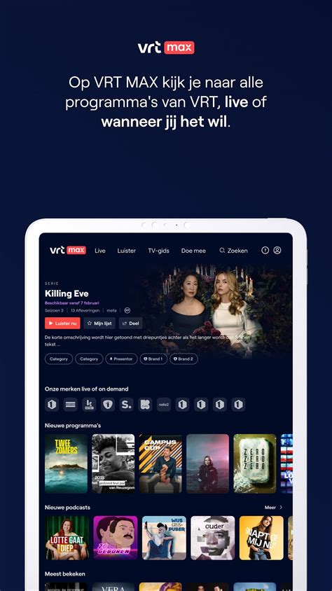 Screenshot van de VRT MAX-app op een smartphone met het CC-symbool gemarkeerd.