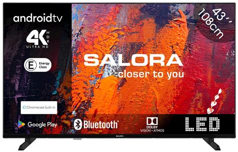 Stijlvolle 55-inch 4K Ultra HD Android TV van Salora met slanke randen.