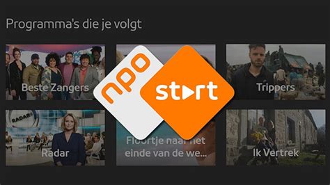 Screenshot van de NPO Start-app op een smart tv met de melding 