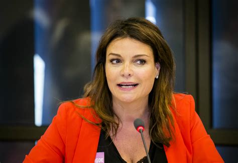 Foto van Goedele Liekens tijdens een politieke campagne.