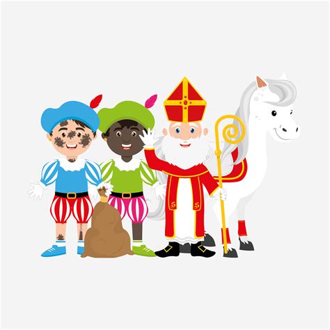 Illustratie van Sinterklaas en zijn pieten