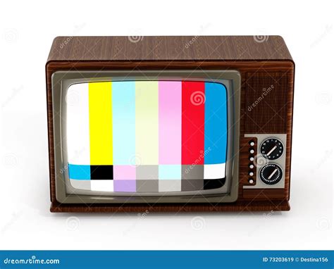 Illustratie van een oude analoge televisie met ruis op het scherm