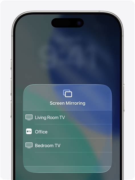 Illustratie die AirPlay Mirroring van een iPhone naar een Apple TV toont.
