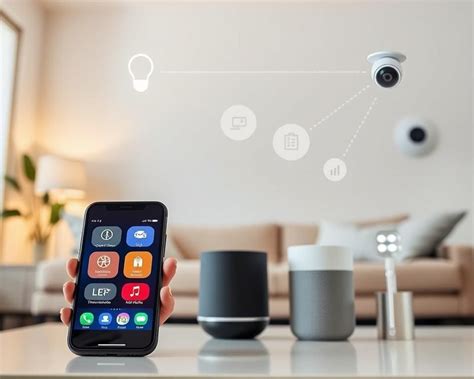 Schema dat de connectiviteit van een smart-tv met verschillende apparaten (smartphone, tablet, soundbar) illustreert