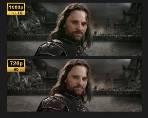 Grafische weergave van de pixelverhouding tussen 720p en 1080p