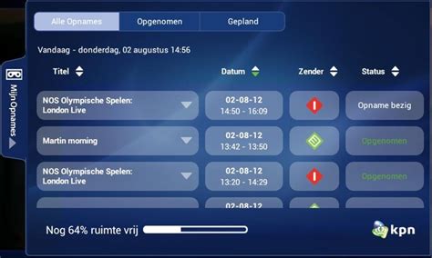 Infographic met de stappen om opnames te bekijken in de KPN iTV Online app