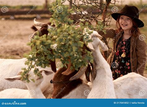 Illustratie van een meisje dat met dieren speelt in een bosrijke omgeving.