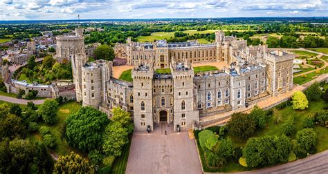 Plattegrond van Windsor Castle met de locatie van de Sint George-kapel
