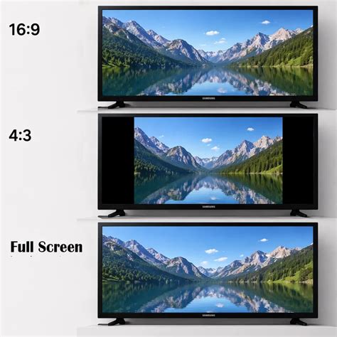 Grafische weergave van de verschillende beeldmodi op een Samsung TV, met voorbeelden van de beeldkwaliteit.
