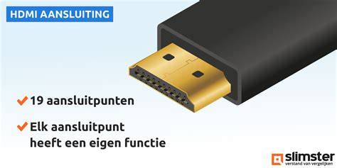Illustratie van een HDMI-kabel die te lang is en problemen veroorzaakt.