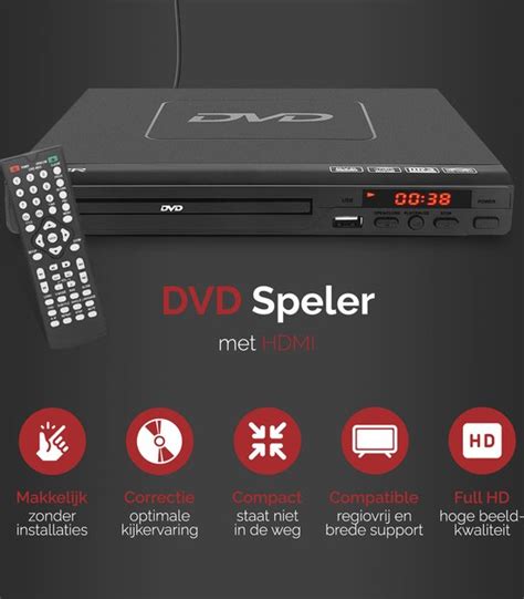 Illustratie van een DVD-speler met diverse aansluitingen