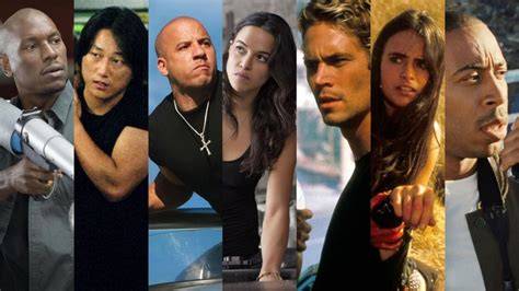 Montage van de hoofdrolspelers van Fast & Furious 9