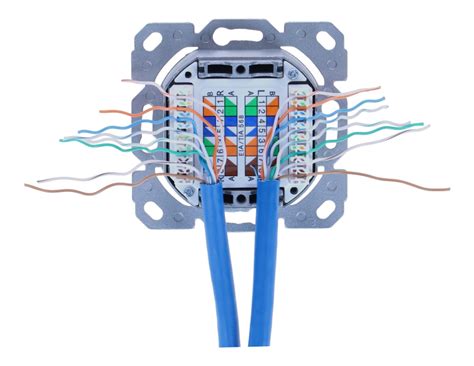 Illustratie van een COAX-wandcontactdoos en een UTP-wandcontactdoos