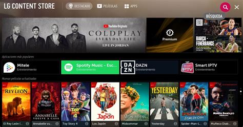 Overzicht van de LG Content Store met diverse populaire app-iconen