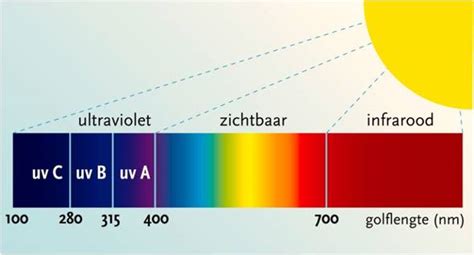 Visualisatie van het elektromagnetische spectrum, met nadruk op zichtbaar licht, infrarood en ultraviolette straling.
