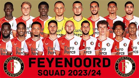 Collage van albumhoezen van Feyenoord liedjes en foto's van spelers