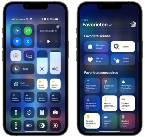 Screenshot van het Bedieningspaneel op een iPhone met de opties voor Synchrone weergave en AirPlay gemarkeerd.