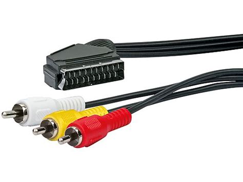 Schakelbare SCART naar cinch adapterkabel