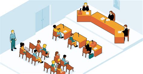 illustratie van een tv-scherm met daarop een rechtszaal en de gezichten van Mr. Frank Visser en Viktor Brand