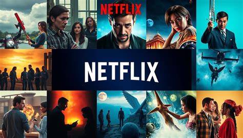 Grafische weergave van verschillende genres en populaire series op Netflix