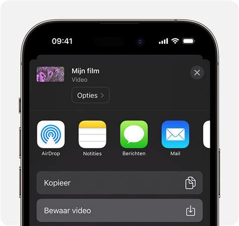 Screenshot van de pinch-to-zoom-functie in iMovie op iPhone