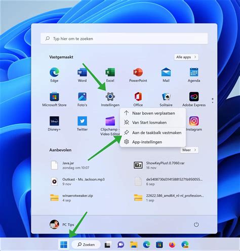Screenshot van Windows instellingen met de optie 'Standaard-apps' geselecteerd.
