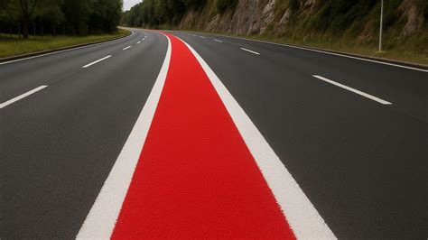 Foto van een stille weg bij nacht, met een symbolische rode lijn die een botsing voorstelt.