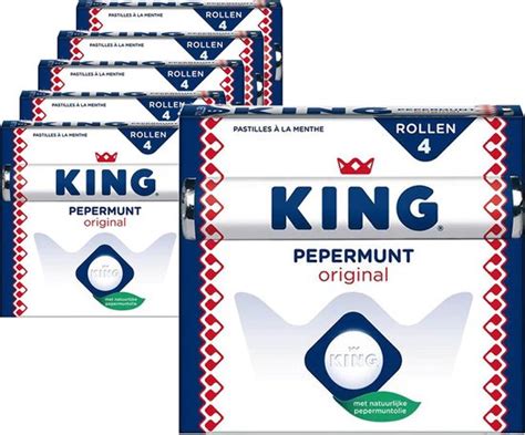 Illustratie van rollen King-pepermunt met speciale wikkels voor de podcast