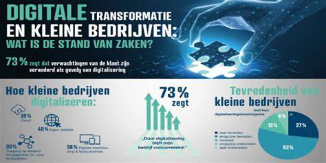 Infographic over digitale transformatie in bedrijven