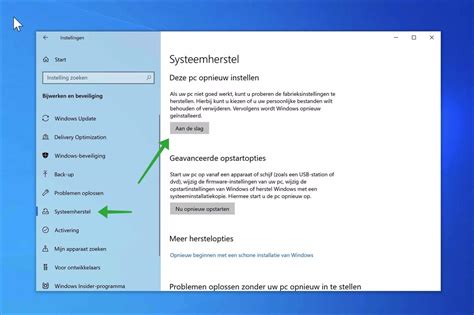 Schema met de stappen voor het terugzetten van de Mediabox XL naar fabrieksinstellingen