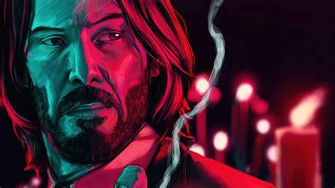 Stilistische afbeelding die schoonheid associeert met de schurk in John Wick