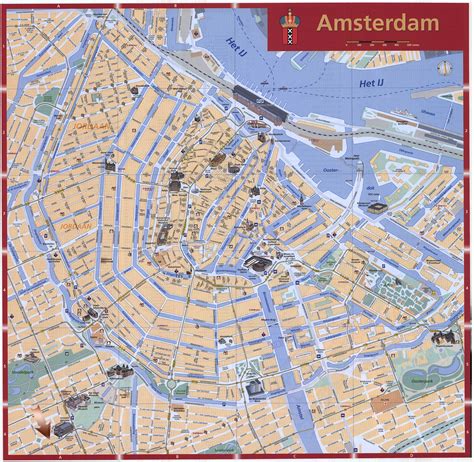 een kaart van Amsterdam met markeringen op locaties gerelateerd aan de serie