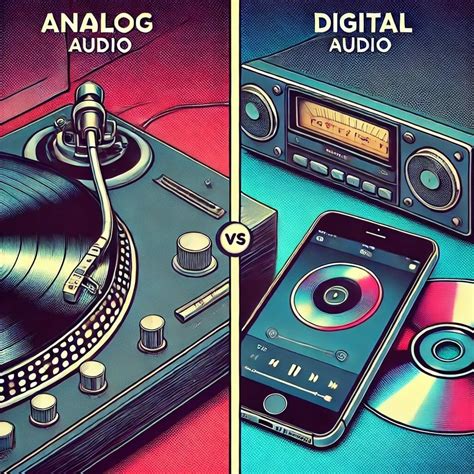Infographic die het verschil tussen analoge en digitale televisie-overdracht illustreert.